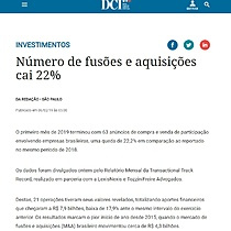 Nmero de fuses e aquisies cai 22%